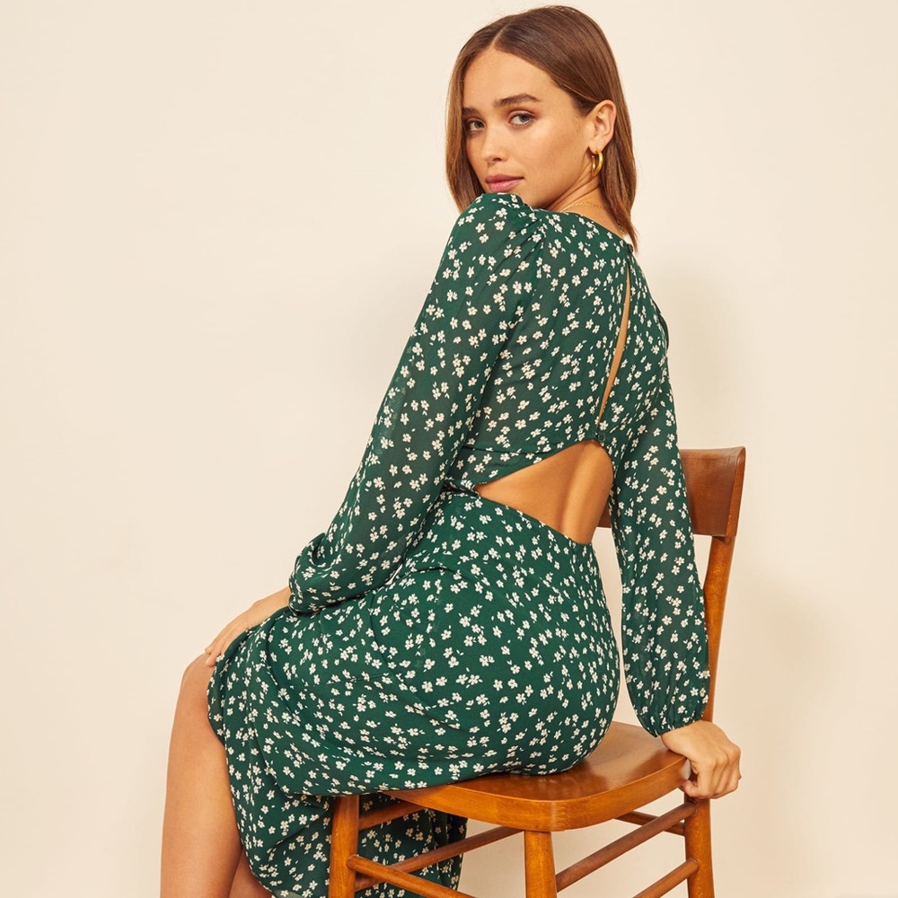 Green reformation dress
